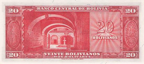 20 Bolivianos L.20.12.1945 p.140a-6